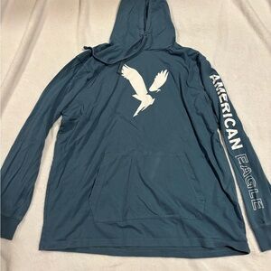 Men’s large American Eagle Blue Hoodie with White Logo